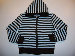 Gymboree "GIRLS BEST FRIEND" sz 7-8 HOODIE ...BLUE & BROWN STRIPED..EUC - Picture 1 of 3