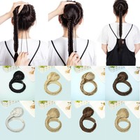 Drawstring Ponytail Fishtail Braid Extensions Plaited Claw