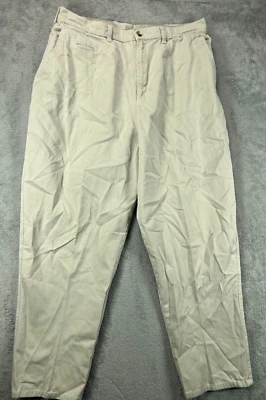 Pantalones blancos ciervo para mujer 18 caqui lino beige damas pantalones tiro alto algodón 34x28 Foto 1 de 4