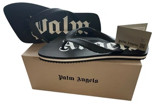 Palm Angels Black /White Logo Flip Flops Sz 40 Men’s, 6.5-US, 6-UK Authentic NIB - Picture 1 of 24