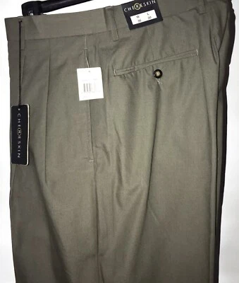 Pantalones Chereskin para Hombres 36 x 30 Albahaca Plisada Frontal Dobladillo Algodón Poliéster Foto 1 de 4