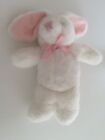Baby Blooms White Pink Rattle Bunny Rabbit Ribbon  10" Soft Toy