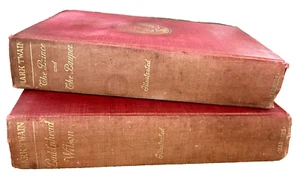 TWO Antique Mark Twain Books 1899 Pudd'nhead Wilson & 1909 The Prince & Pauper - Picture 1 of 18