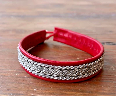 Pulsera de cuero sueco de peltre/plata Scandivian Sami Foto 1 de 3