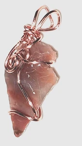Colgante de joyería de punta de flecha a rayas translúcidas naturales tono cobre TR - Imagen 1 de 16
