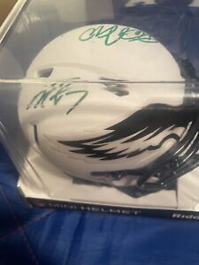 Michael Vick and DeSean Jackson dual signed mini helmet Eclipse Eagles PSA/JSA