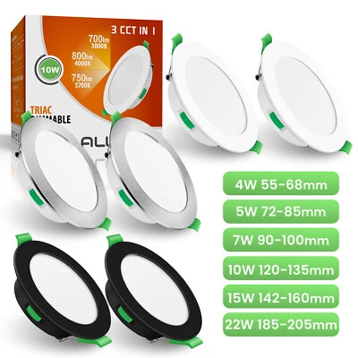 4W 5W 7W 10W 15W 22W Dimmbar LED Einbaustrahler 3CCT Flach Decken Leuchte 230V - Bild 1 von 4