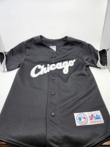 Frank Thomas #35 Chicago White Sox Black Majestic Baseball Jersey Youth M USA Cover