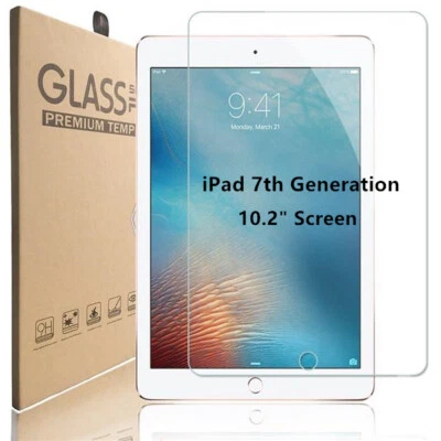 Premium 9H Clear Tempered Glass Screen Protector for Apple iPad 7th 10.2"  - Image 1 of 4