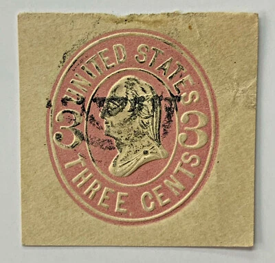 US 3C CUT SQUARE WITH UNIQUE MENORAH SHAPED CANCEL - Image 1 of 3