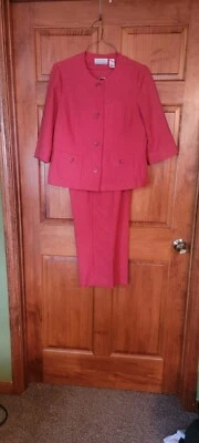 Calça terno Alfred Dunner calça laranja botão jaqueta 12 P - Imagem 1 de 2