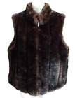 Faux Mink Fur Reversible Vest Worthington Dark Brown Size Medium JC PENNY 