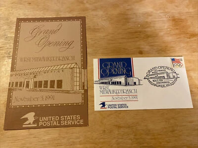 Grand Opening West Milwaukee Branch Post Office FDC & Booklet Nov 3, 1991 - Image 1 of 4