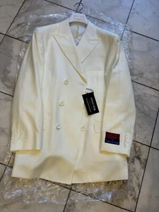 NWT Men's  Off White Double Breasted Suit Apollo King  Size 48L - Picture 1 of 10