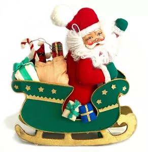 Vintage 7" Weihnachtsmann mit Schlitten Süßigkeiten Box Topper? (um 60er Jahre) - Bild 1 von 8
