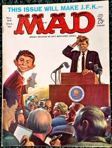 MAD Magazine #66 Oct 1961! FINE! 6.0! TIGHT/SHARP! The KENNEDY COVER! .99 Start! - Picture 1 of 6