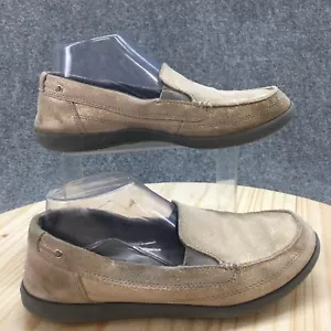 Crocs Shoes Womens 9 Moc Toe Loafers Flats Casual 202303 Beige Leather Slip On - Picture 1 of 18