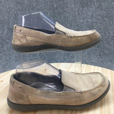 Crocs Shoes Womens 9 Moc Toe Loafers Flats Casual 202303 Beige Leather Slip On - Image 1 of 4