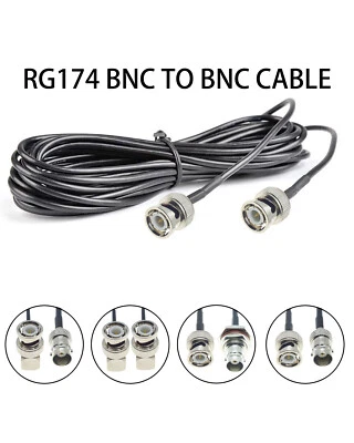 RG174 Cable BNC To Male Female Plug Jack Nut Connector Right Angle RF Coaxil lot - Image 1 of 4