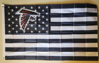 Atlanta Falcons American Flag Logo 3x5- With Grommets Football NFL - Image 1 of 2