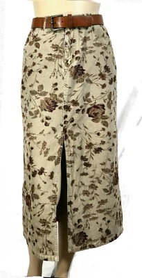 Винтажный Y2K 90-х Eddie Bauer вельветовый шевелиться карандаш юбка богемное цветочный Midi 6P - Изображение 1 из 4