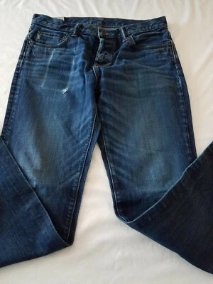 ABERCROMBIE & FITCH CLASSIC STRAIGHT DENIM MEN'S BLUE JEANS, 32x34 BUTTON FLY 2 - Image 1 of 4