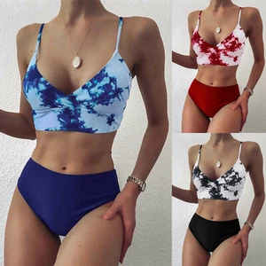 Women's High Waist Bikini Set Padded Push Up Swimwear Swimsuit Bathing Costume - Picture 1 of 24