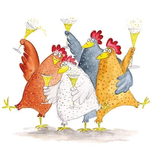 Servilleta "Celebrating Chickens", 20 unidades - Imagen 1 de 1