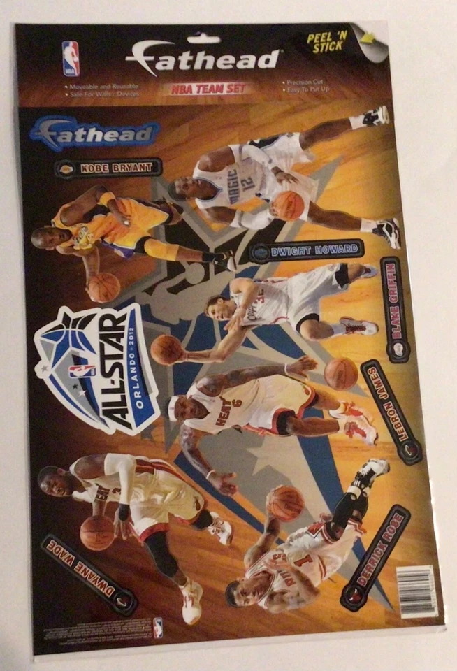 2012 All Stars Kobe Bryant Howard Lebron James Rose Wade NBA Teammates Fathead - Image 1 of 1