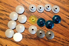 20 round specialty Lego pieces, various types, colors