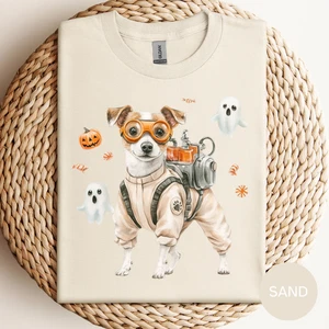 Jack Russell Terrier Halloween Dog Lover Pet T-shirt Gildan Shirt Sweatshirt - Picture 1 of 4