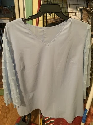 Blusa azul claro para mujer 3X Foto 1 de 2