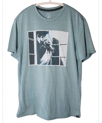 Vintage Volcom T-Shirt Mens M Graphic Window Scream Design Blue Black Skate Surf - Image 1 of 4