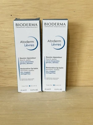 Lote 2- Bálsamo Labial Restaurador Bioderma Atoderm Para Labios Dañados 0.5 ozEa Exp 10/26 Foto 1 de 4