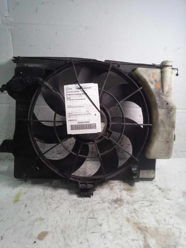 Used Engine Cooling Fan Motor fits: 2016 Hyundai Veloster Fan Assembly w/AC from Foto 1 de 4