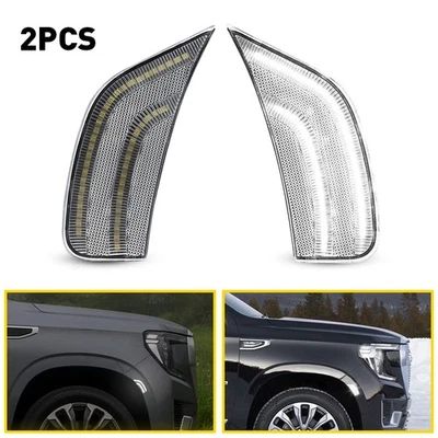 Clear White Side Marker Lights For Cadillac Escalade Chevy Suburban GMC Yukon - Image 1 of 4