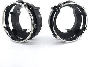 Black Headlight Bulb Brackets Buckets + Light Rings For Jeep Wrangler 1997-2006 - Foto 1 di 5