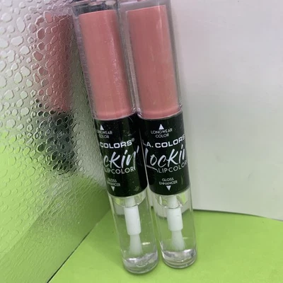 2 L.A. Colors Lockin’ Lip Color CLG369 Sunset Blvd NEW SEALED Color + Gloss - Image 1 of 4