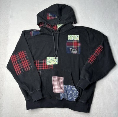 Teddy Fresh Sudadera con Capucha Hombres Mediana Acolchada Patchwork Negro Pullover Sudadera con Capucha Foto 1 de 4