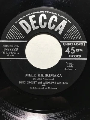 BING CROSBY-(45) Decca 9-27228 ;"Mele Kilikimaka / Papa Santa Claus" 1950 - Image 1 of 4