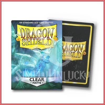 Clear 100 Matte Dragon Shield Sleeves Standard Size🐉for MTG Pokemon DBS UA DGM - Image 1 of 2