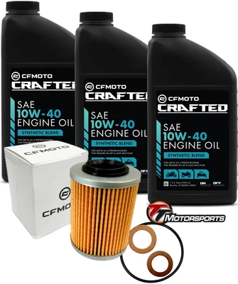 CFMOTO Oil Change Kit CFORCE/ZFORCE/UFORCE Synthetic Blend 10W-40 CRAFTED w/O... - Image 1 of 4
