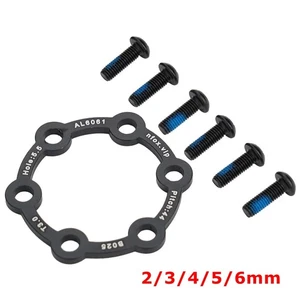 2/3/4/5/6mm Black Aluminum Alloy Disc Brake Spacer for Mountain Bike Hub 6 Hole - Picture 1 of 17