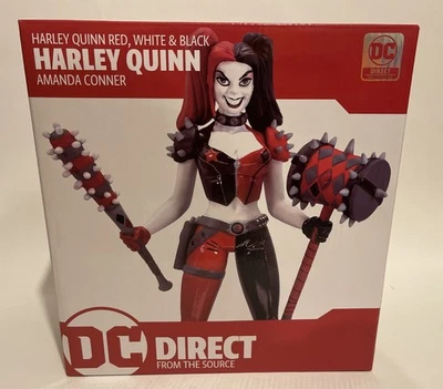 DC Direct Harley Quinn Rojo Blanco y Negro por Amanda Conner Estatua de Resina Sellada Foto 1 de 4