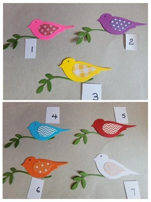 Any 3 Cute Bird On A Branch Cardstock die cuts For scrapbook & cards - Image 1 of 3