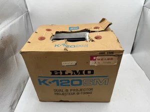 Rare Elmo K-120SM Dual 8mm & Super 8 Projector w/ Box Reels Manual Powers On - Picture 1 of 18
