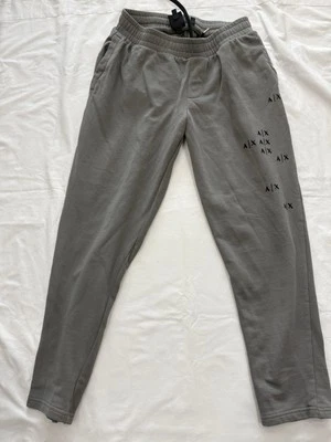 Pantalones de pijama Armani Exchange para hombre y niño talla pequeña beige con logotipo Foto 1 de 4
