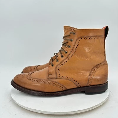 Allen Edmonds Dalton 男式 10.5D 码棕色皮革翼尖踝靴 — 第 1/4 张图片