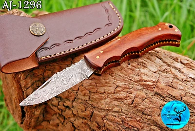 Damascus Steel TACTICAL Folding blade Pocket Knife Back Lock Survival edc 1296 - Image 1 of 4