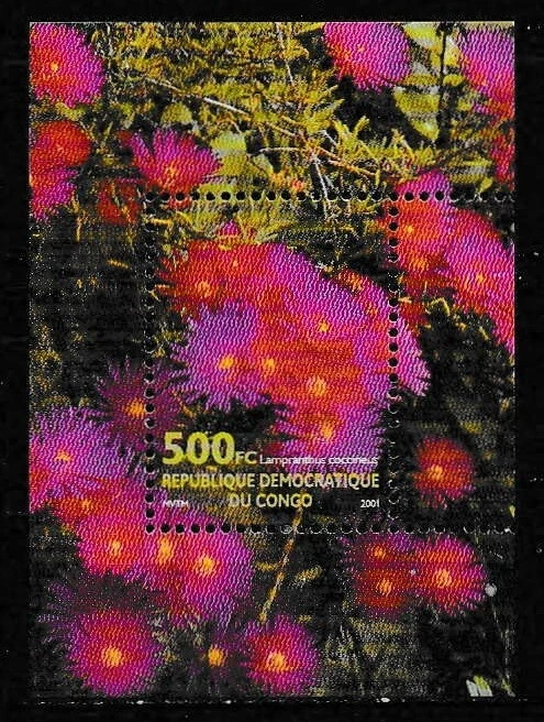 Flores Zaire Congo 2002 MS SC# 1630 MNH como nuevas/nuevas con bisagras Foto 1 de 1